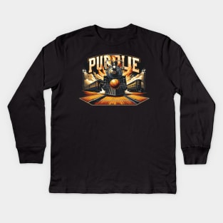 PURDUE Basketball Tribute - Basketball Purdure University Design Purdue Tribute - Basket Ball  Player Kids Long Sleeve T-Shirt